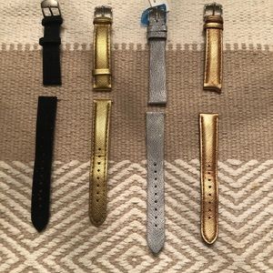 Michele leather watch strap lot of 4